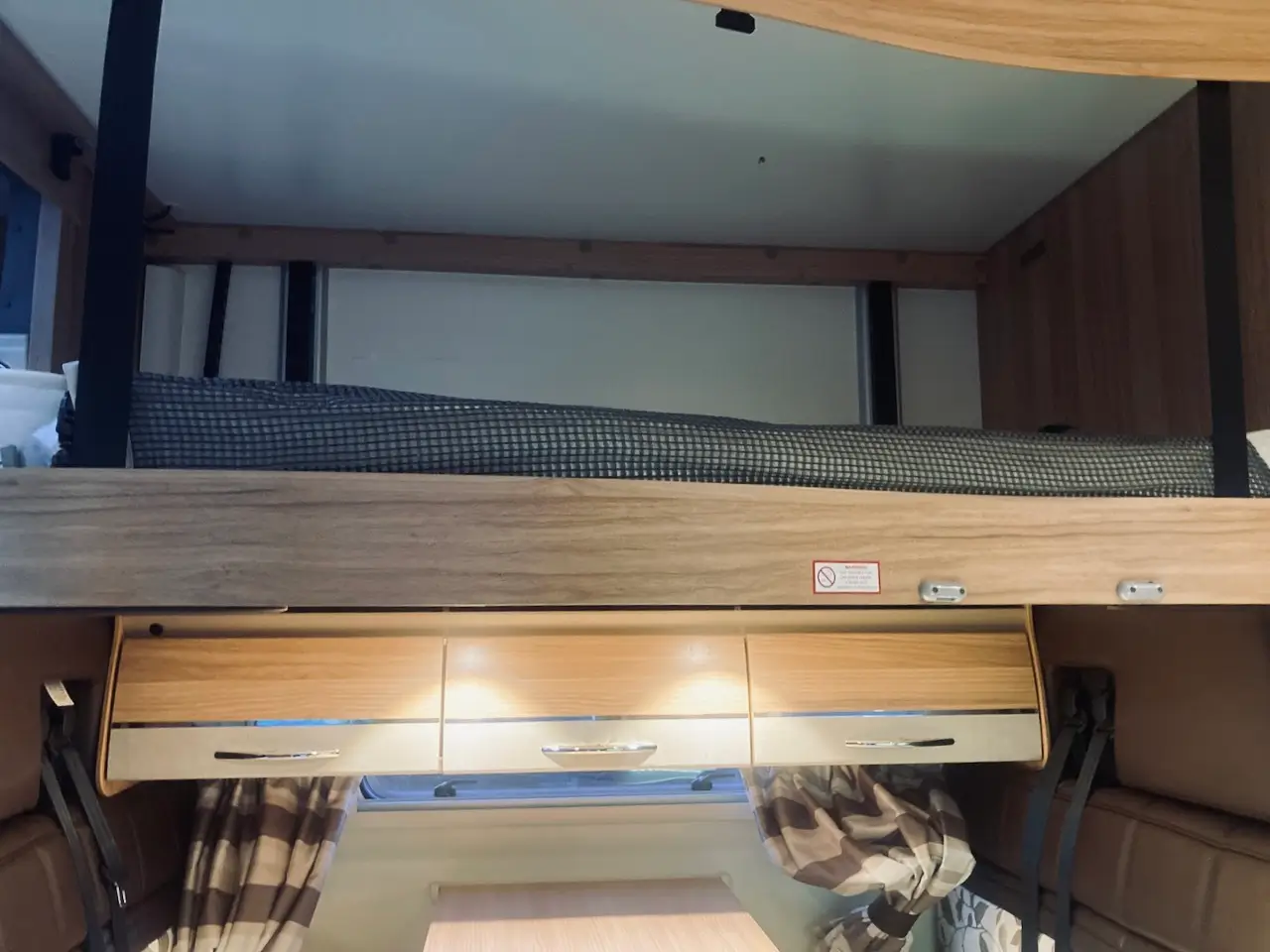 Drop-down bed above the Bailey dining area